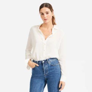 Everlane Clean Silk Relaxed Shirt Off-White Size 6